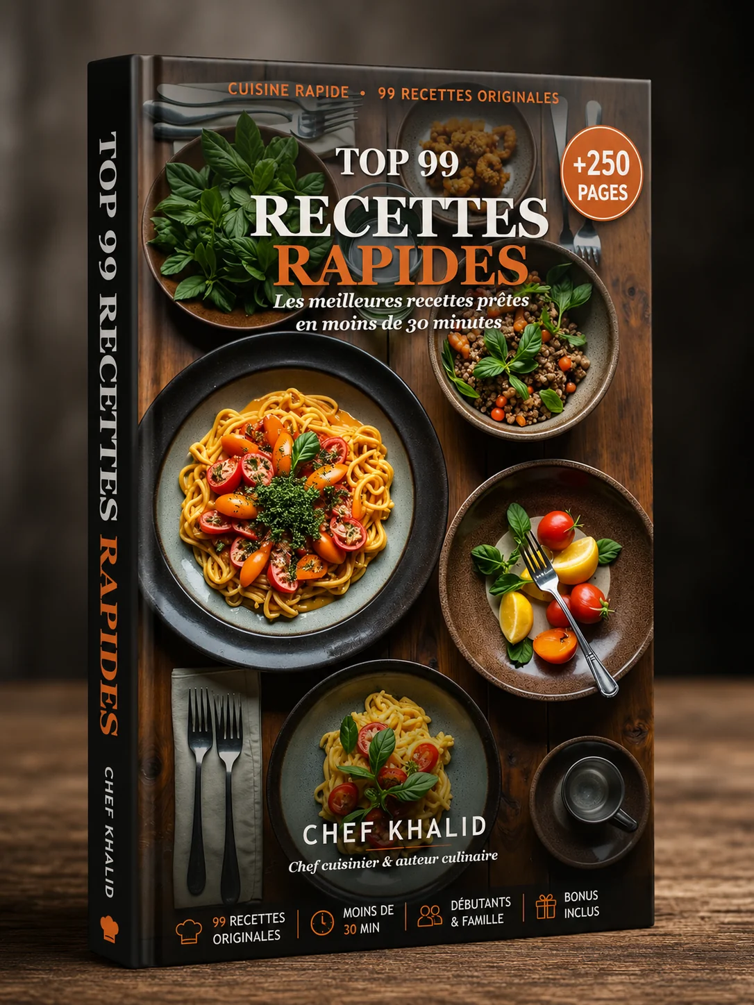 Couverture du livre TOP 99 Recettes Rapides en rendu 3D