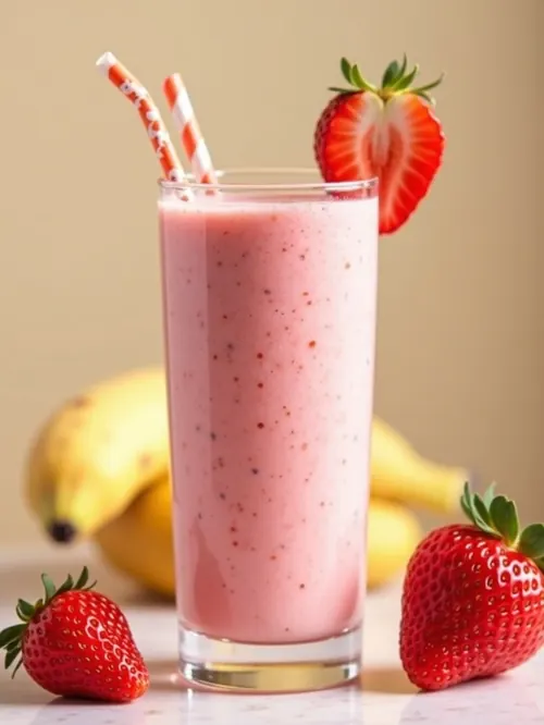 Smoothie banane fraise énergisant