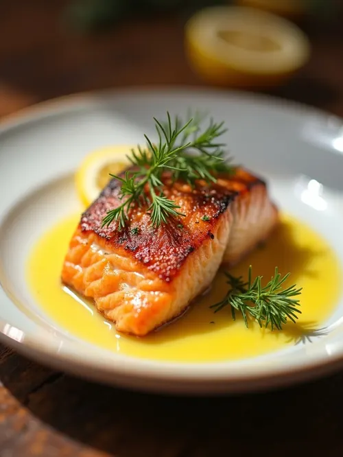Filet de saumon poêlé sauce citronnée